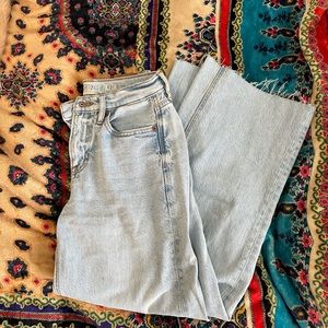 American eagle lightwash 00 wide leg jeans